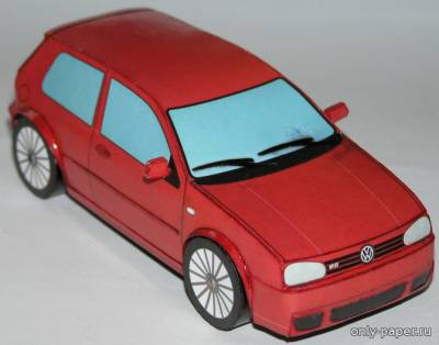 Сборная бумажная модель / scale paper model, papercraft Volkswagen Golf Mk IV R32 