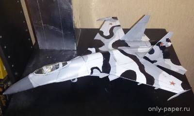 Сборная бумажная модель / scale paper model, papercraft Су-27 (ЮТ для умелых рук 12/1990) 