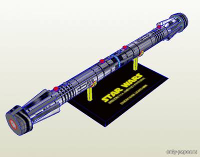 Модель лазерного меча Дарта Молла из бумаги/картона