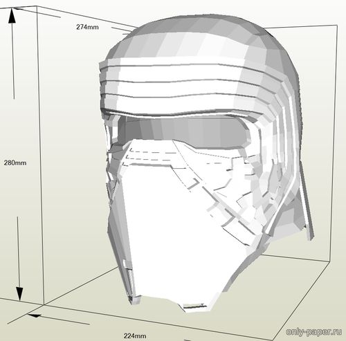 Модель шлема Кайро Рена из бумаги/картона