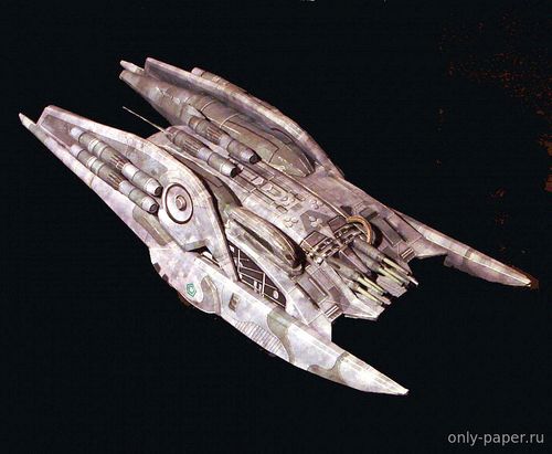 Сборная бумажная модель / scale paper model, papercraft Тяжелый рейдер Сайлонов / Cylon Heavy Raider (Battlestar Galactica) 