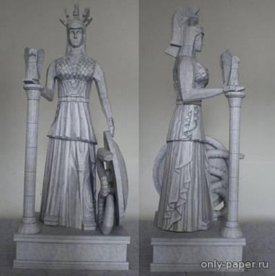 Модель статуи Афины Паллады из бумаги/картона