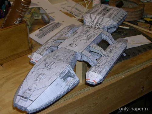Сборная бумажная модель / scale paper model, papercraft Spaceship (Battlestar Galactica) 