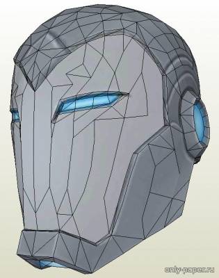Сборная бумажная модель / scale paper model, papercraft Superior Iron Man Helmet 
