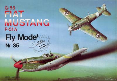 Модель самолета Fiat G-55 и P-51A Mustang из бумаги/картона
