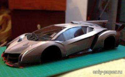 Сборная бумажная модель / scale paper model, papercraft Lamborghini Veneno (HD Paper) 