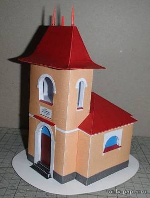 Сборная бумажная модель / scale paper model, papercraft Kaple sv. Cyrila a Metoděje v Hodíškově (Pavel Styl) 
