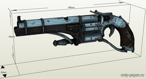 Модель револьвера Васто из бумаги/картона