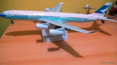 Сборная бумажная модель / scale paper model, papercraft Airbus A340-300 Cathay Pacific (Перекрас Canon) 