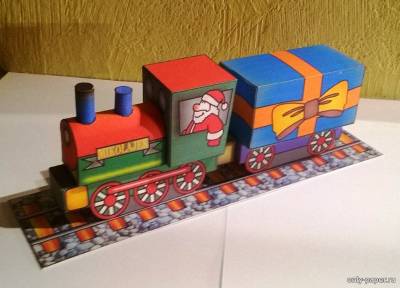 Сборная бумажная модель / scale paper model, papercraft Рождественский поезд (Adam Koch) 