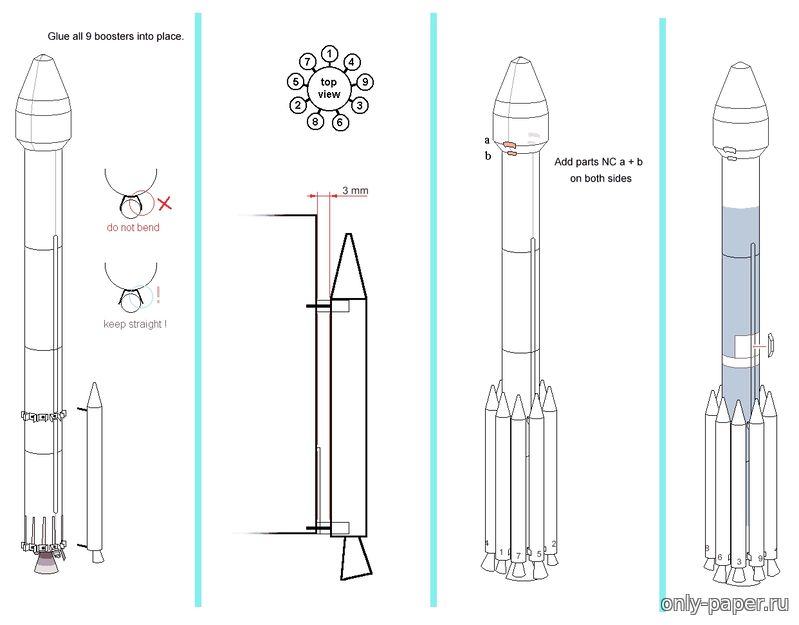 Бумажная модель ракета-носителя Сатурн-1Б | Diy และงานฝีมือ