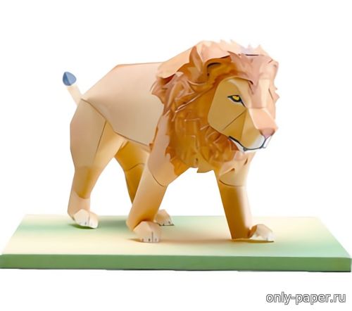 Модель льва из бумаги/картона
