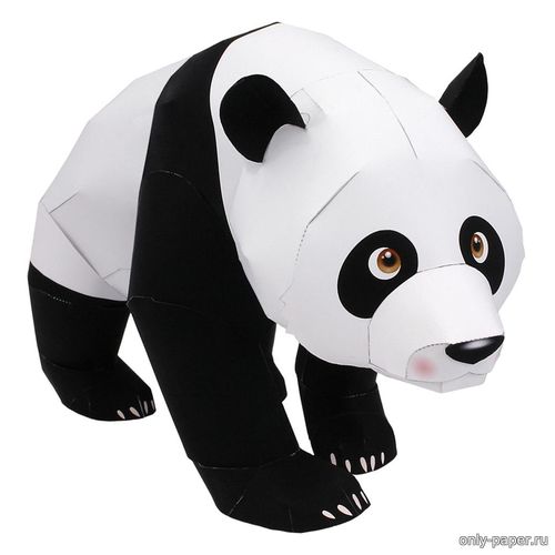 Модель гигантской панды из бумаги/картона