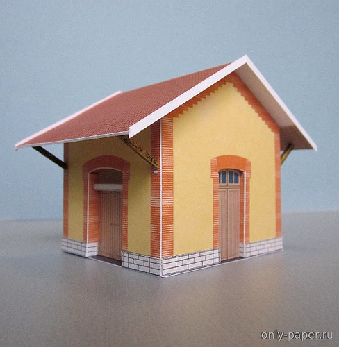 Сборная бумажная модель / scale paper model, papercraft Пакгауз / La halle a marchandises (Cles pour le train miniature 01) 