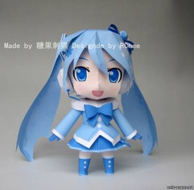 Сборная бумажная модель / scale paper model, papercraft Snow Miku (Vocaloid) 