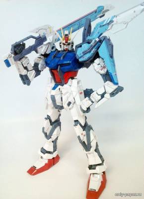 Сборная бумажная модель / scale paper model, papercraft Gundam GAT-X105 Strike (Paper-replika) 