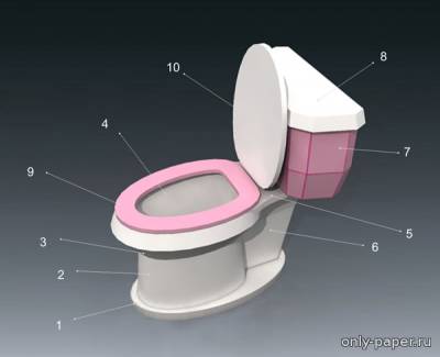 Сборная бумажная модель / scale paper model, papercraft Унитаз / Toilet (Paper-replika) 