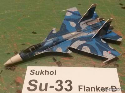 Сборная бумажная модель / scale paper model, papercraft Су-33 /  Su-33 Flanker-D (Bruno VanHecke) 