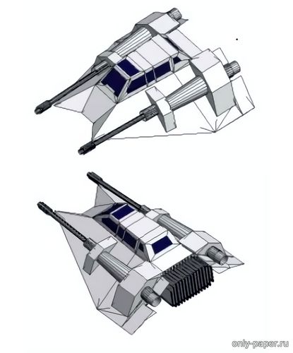 Модель аэроспидера T-47 из бумаги/картона