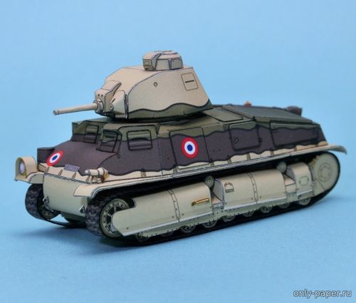 Модель танка Somua S35 из бумаги/картона