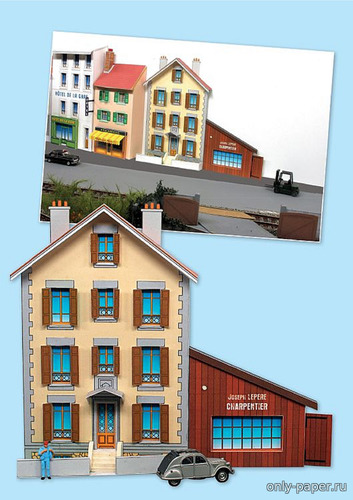 Сборная бумажная модель / scale paper model, papercraft Особняк и ателье / Maison et atelier (Cles pour le train miniature 09) 