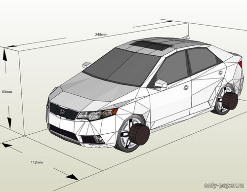Модель автомобиля KIA Forte из бумаги/картона