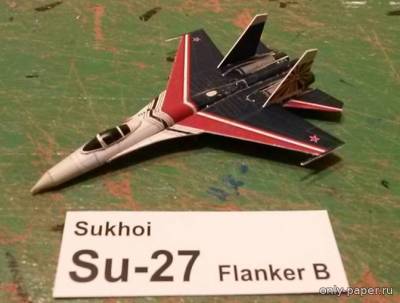 Сборная бумажная модель / scale paper model, papercraft Су-27 /  Su-27 Flanker-B (Bruno VanHecke) 