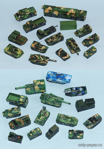 Сборная бумажная модель / scale paper model, papercraft People's Liberation Army set - China Army (R & P Models) 