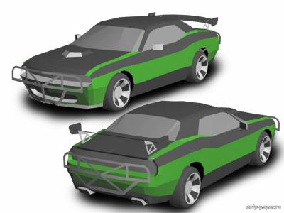 Модель автомобиля Dodge Challenger из бумаги/картона