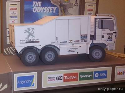 Сборная бумажная модель / scale paper model, papercraft Dakar 2016 MAN (Peugeot Team) 