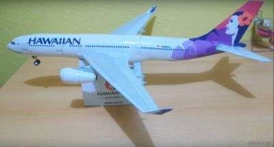 Сборная бумажная модель / scale paper model, papercraft Airbus A330-200 Hawaiian Airlines (Перекрас Canon) 