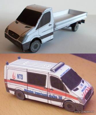 Сборная бумажная модель / scale paper model, papercraft Mercedes-Benz MB Sprinter (FDS) 