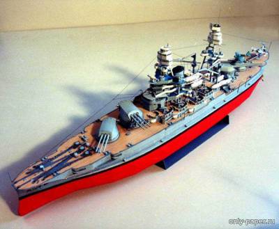 Сборная бумажная модель / scale paper model, papercraft USS Arizona (Digital Navy) 