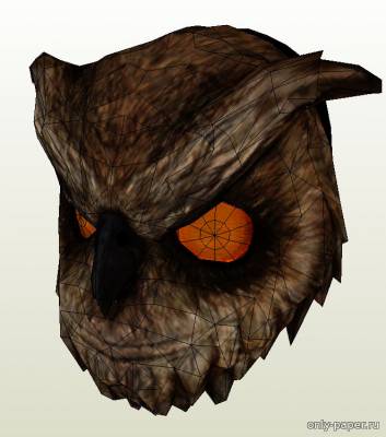 Сборная бумажная модель / scale paper model, papercraft Owl Mask Rasmus (PayDay 2) 