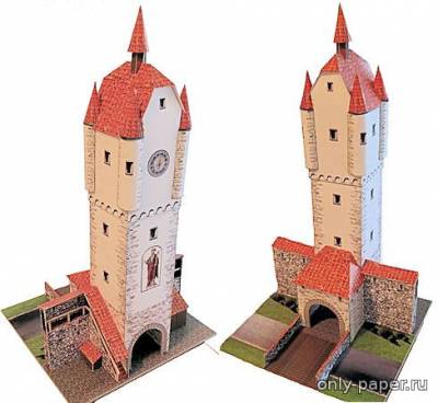 Модель башни в городе Ванген-им-Алльгой из бумаги/картона
