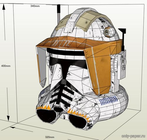 Модель шлема Клон-коммандера Коди из бумаги/картона