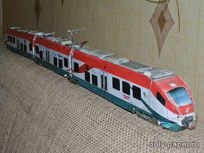 Сборная бумажная модель / scale paper model, papercraft Электропоезд Alstom Minuetto №022 "Leonardo Express" 