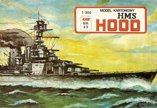 Сборная бумажная модель / scale paper model, papercraft HMS Hood (2-e издание GPM 023) 