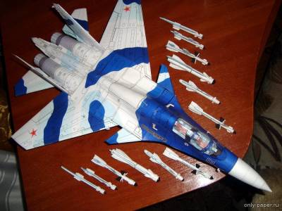 Сборная бумажная модель / scale paper model, papercraft Су-30МК / Su-30Mk (Перекрас Hobby Model 075) 