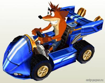 Сборная бумажная модель / scale paper model, papercraft Crash Nitro Kart (Crash Bandicoot) 