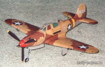 Сборная бумажная модель / scale paper model, papercraft Bell P-39 Airacobra (PMI 109) 
