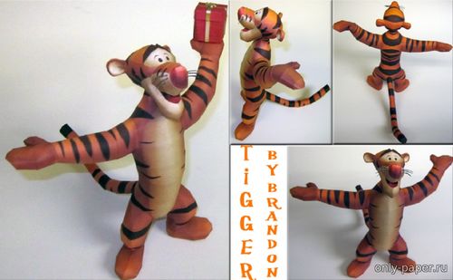 Модель Тигры из «Винни Пух» из бумаги/картона