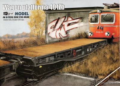 Сборная бумажная модель / scale paper model, papercraft Wagon platforma 401Zb (Angraf 2010-06) 