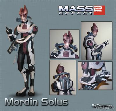 Сборная бумажная модель / scale paper model, papercraft Mordin Solus (Mass Effect 2) 