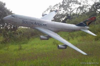 Сборная бумажная модель / scale paper model, papercraft Boeing 747-400 South-African Airways (Перекрас Canon) 