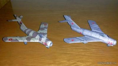 Сборная бумажная модель / scale paper model, papercraft MiG-17F - Ангола, Египет, СССР, Вьетнам (Kampfflieger) 