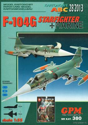 Сборная бумажная модель / scale paper model, papercraft F-104G Starfighter (GPM 380) 