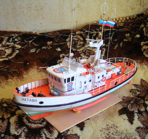 Сборная бумажная модель / scale paper model, papercraft Спасательное судно МЧС «Наташа» (Перекрас Maly Modelarz 4-5/1985) 