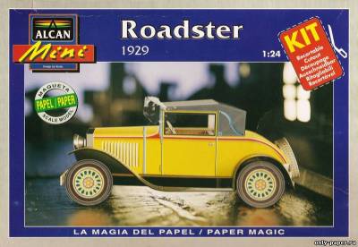 Модель автомобиля Roadster 1929 из бумаги/картона