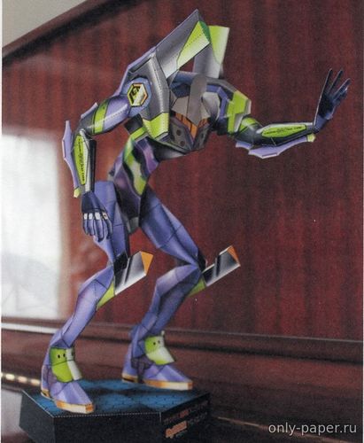 Модель фигуры Evangelion Unit-01 (Eva-01) из бумаги/картона